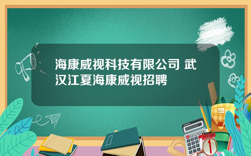 海康威视科技有限公司 武汉江夏海康威视招聘